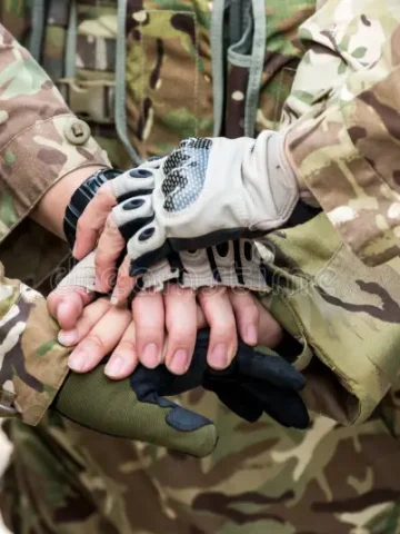 group-infantry-soldiers-holding-hands-together-expressing-positive-military-combat-teamwork-concepts-179681745